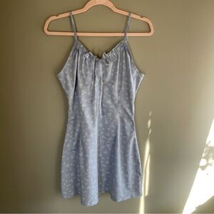 Vintage Blue Floral Mini Dress